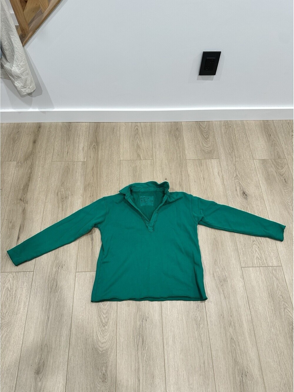 New Frank & Eileen Patrick Popover Henley Green Sz XS